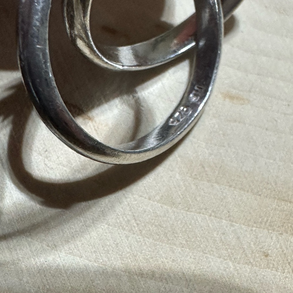 Sterling Silver Interlocking 3 Bands Ring ~ Size … - image 4